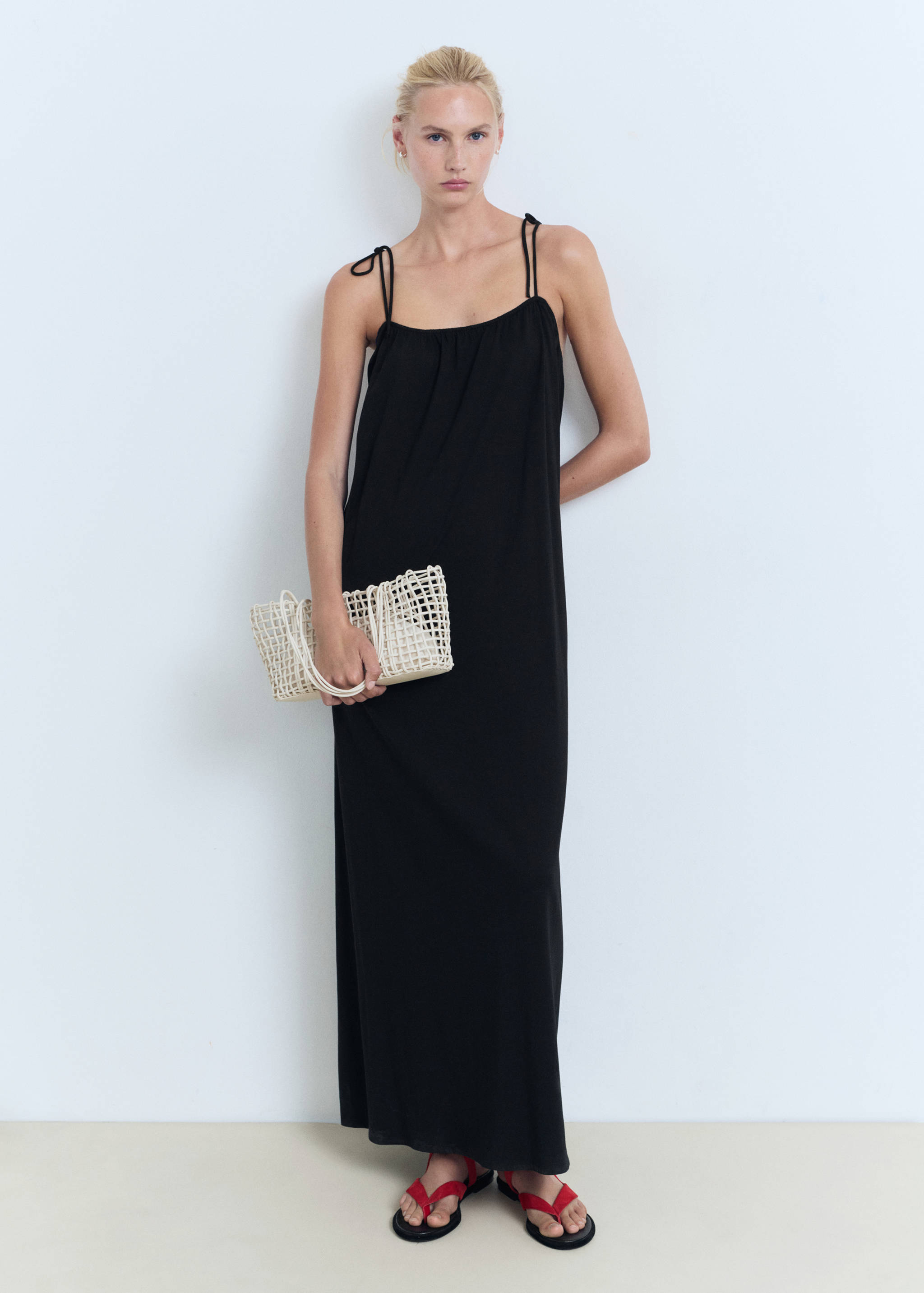 Bow cotton dress - General plane