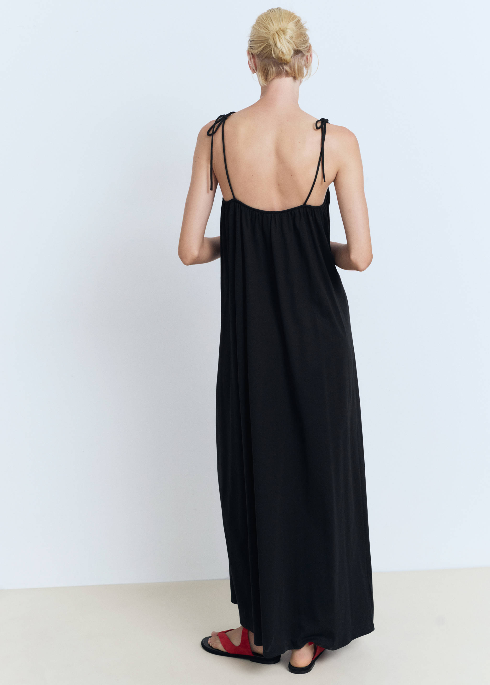 Bow cotton dress - Reverse of the article