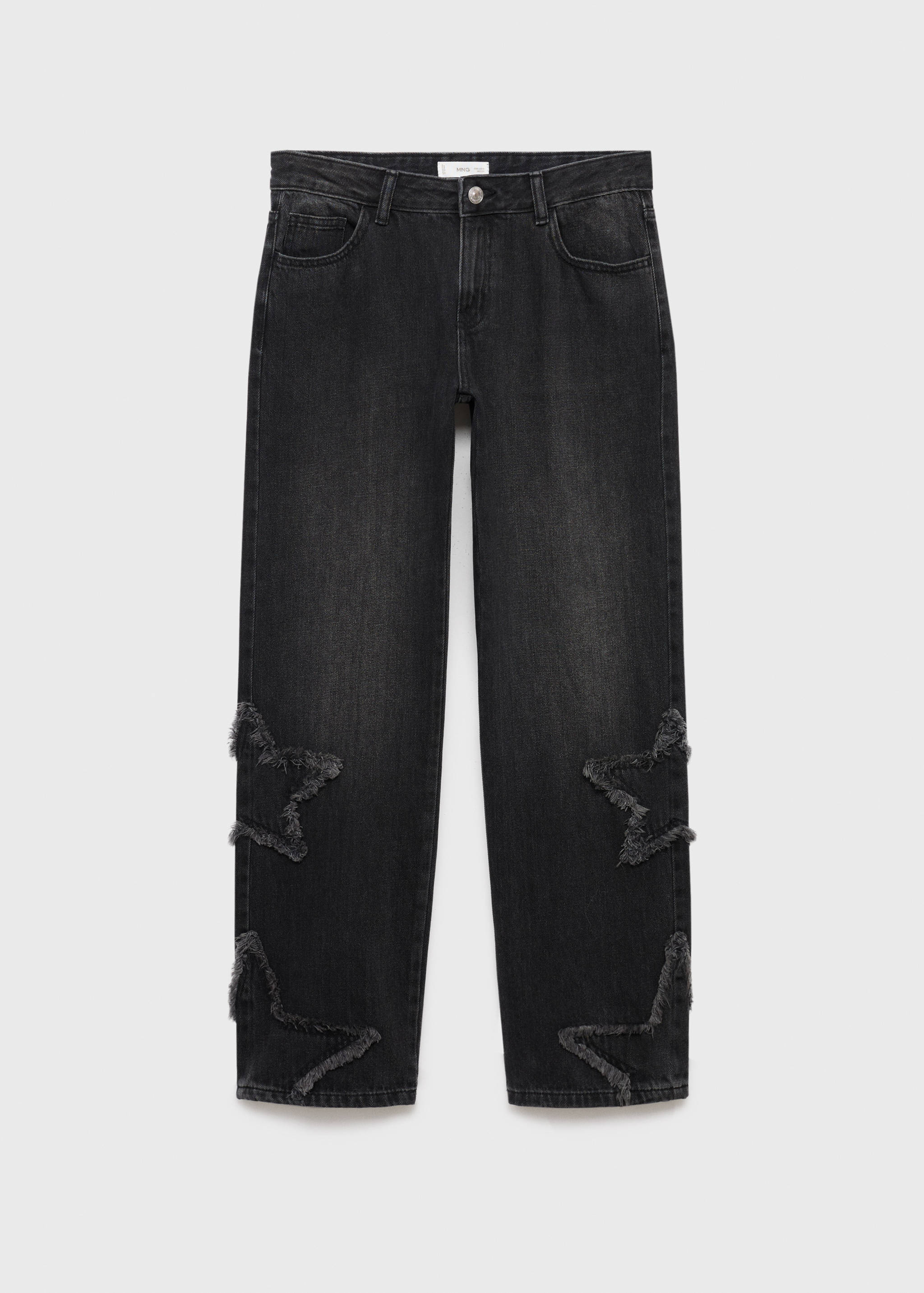 Straight-leg jeans with star embroidery - Article without model