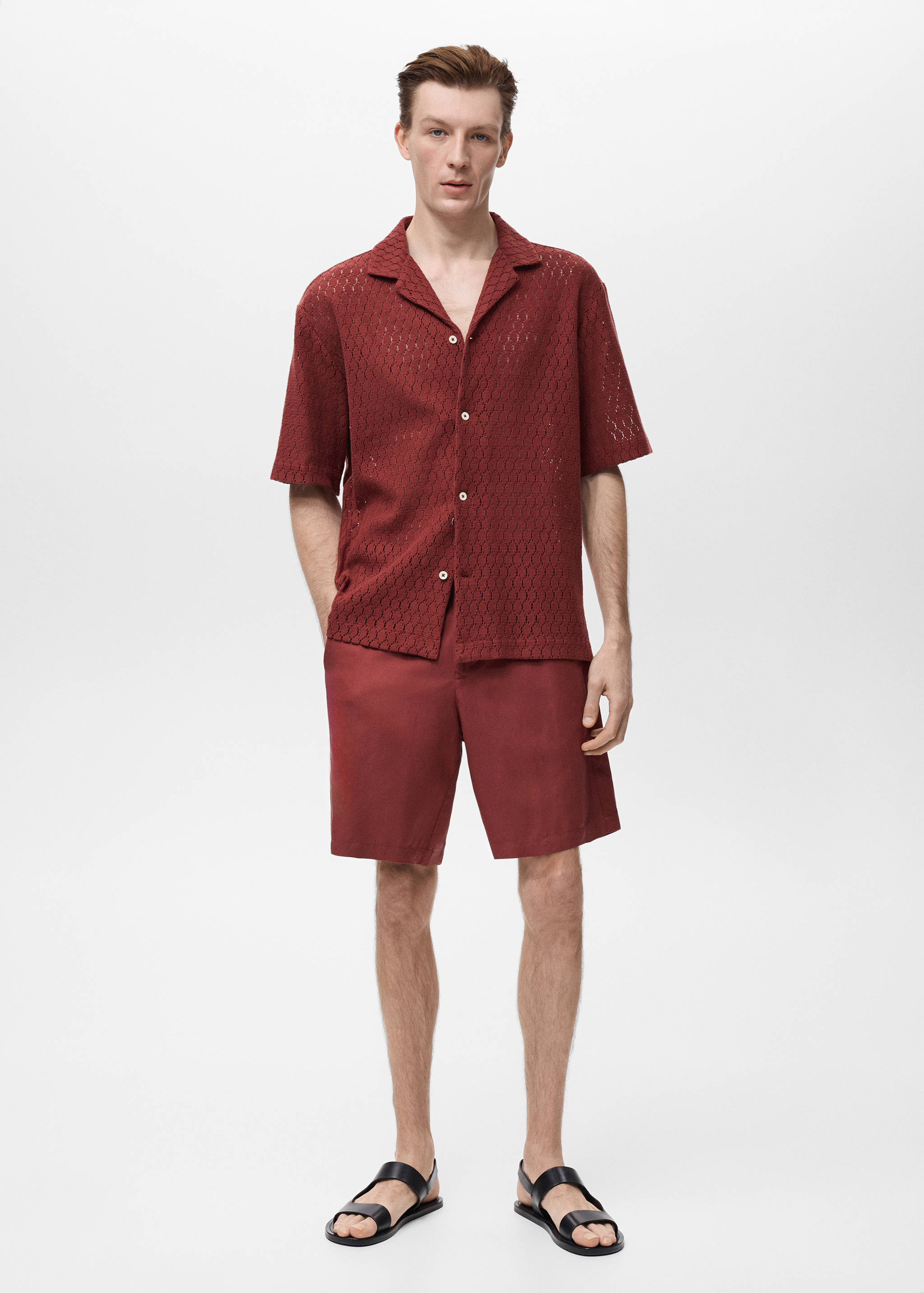 بلوزة قطنية مخرمة - رؤية عامة