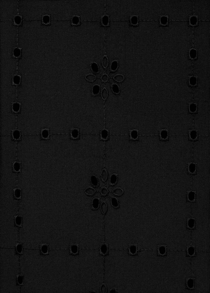 Shirt with embroidered eyelet details — Black