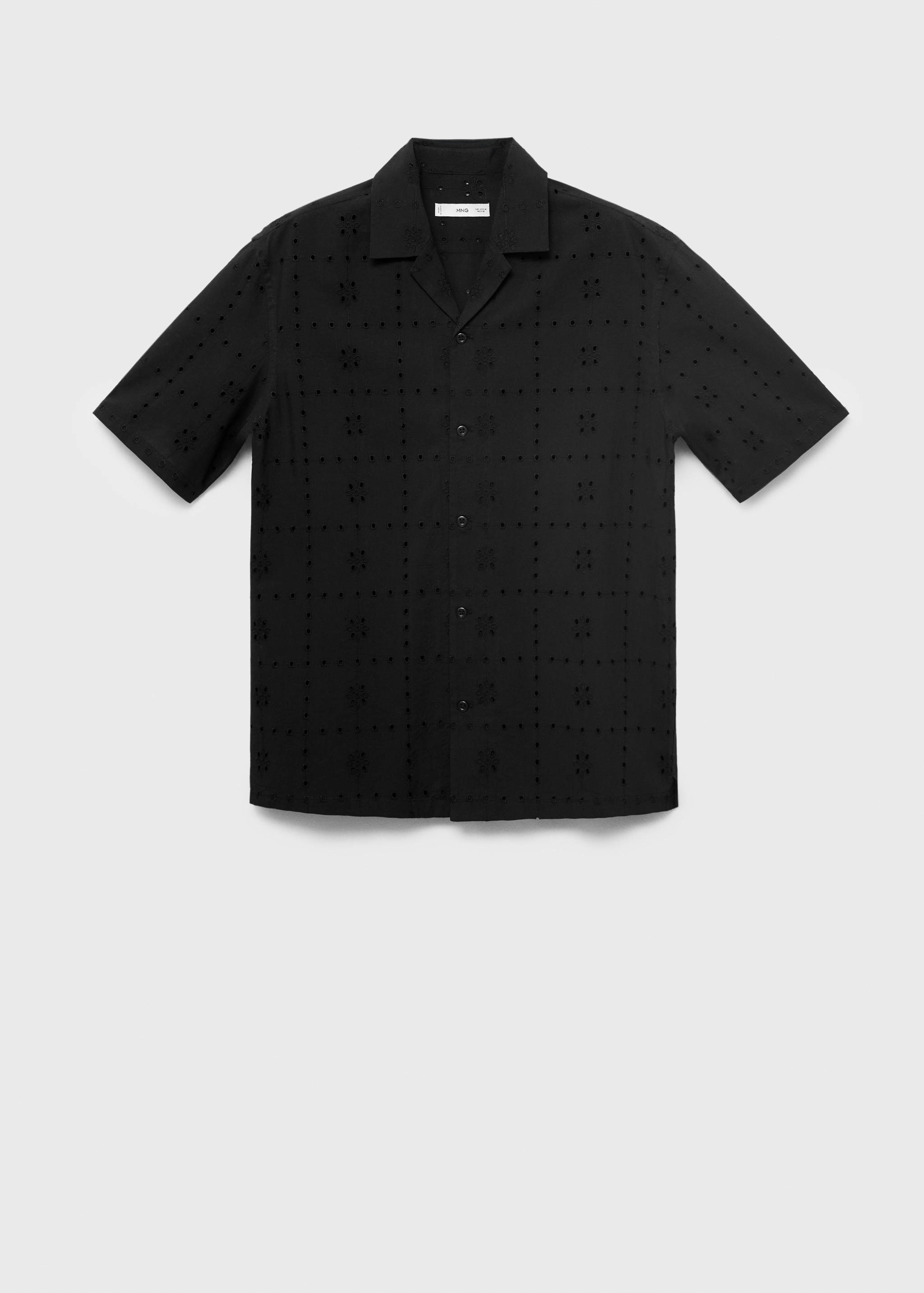 Shirt with embroidered eyelet details - Article without model