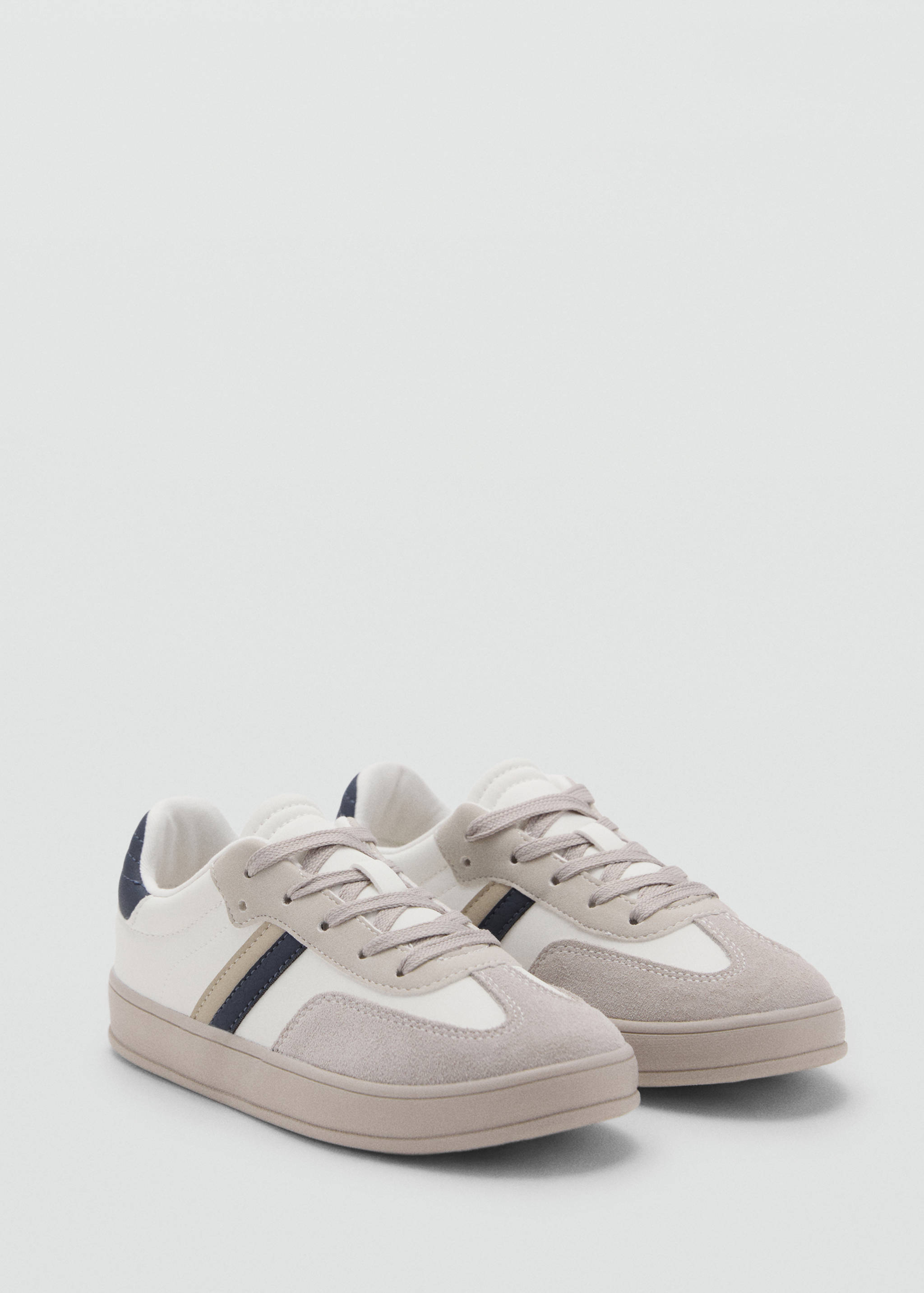 Leather mixed sneakers - Medium plane