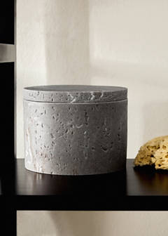 Medium resin bathroom container with marble effect — Light/Pastel Grey 1