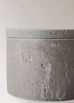 Medium resin bathroom container with marble effect — Light/Pastel Grey 2