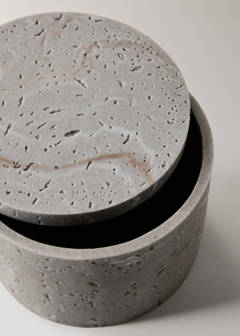 Medium resin bathroom container with marble effect — Light/Pastel Grey 3