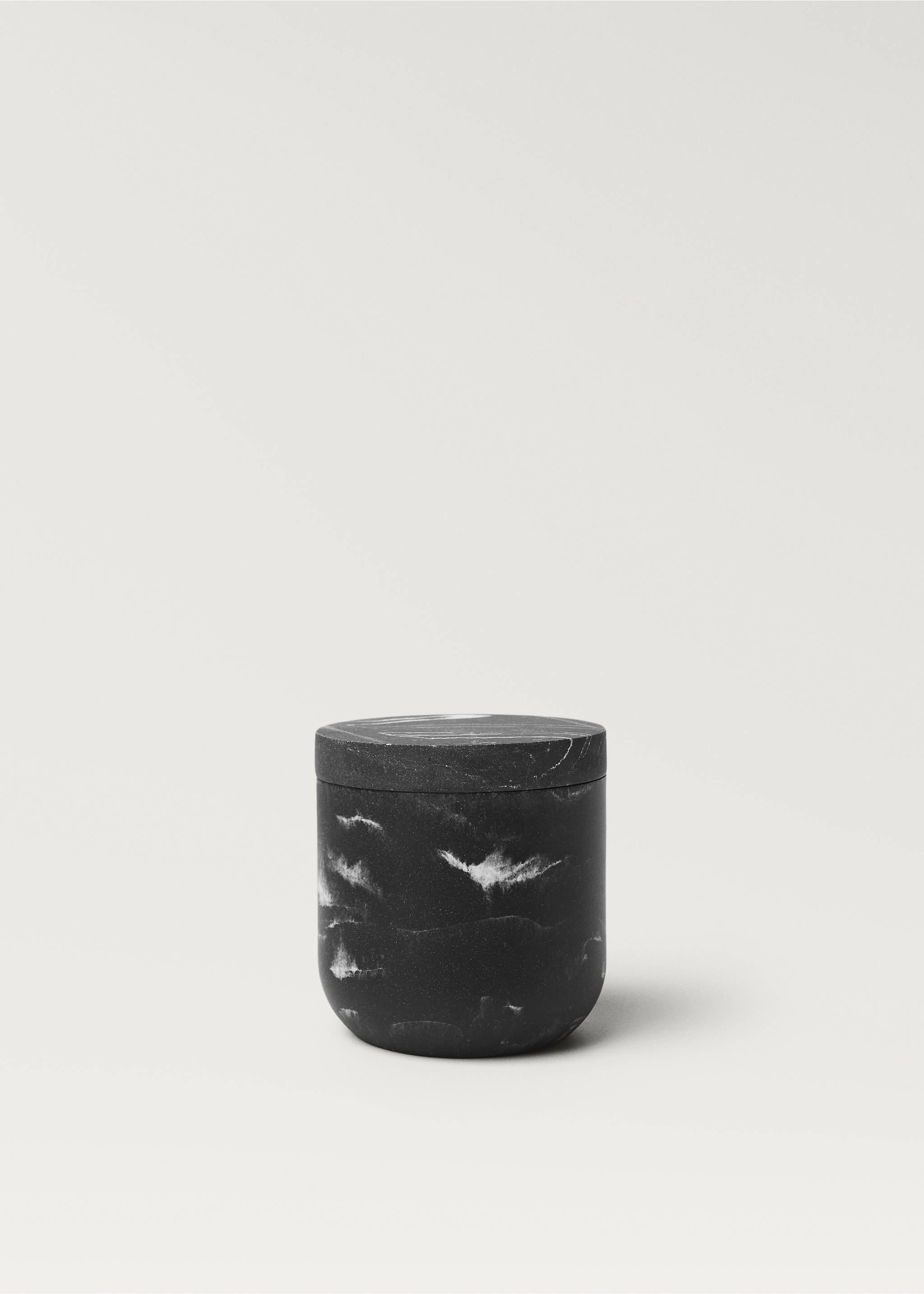 Marble-effect bathroom jar - Article without model, Black. Ref: 17022922-00.