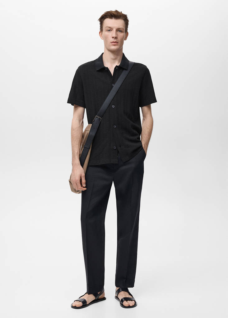 Structured knitted shirt — Black