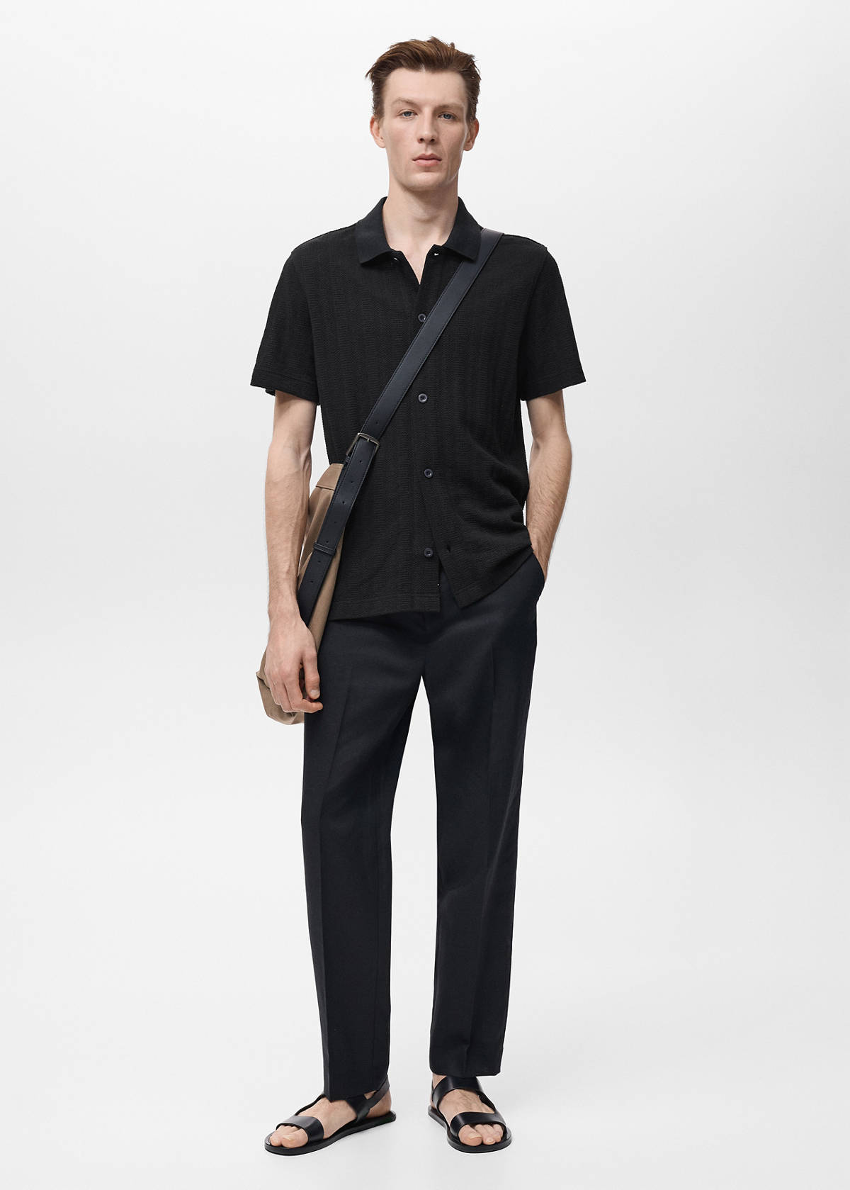 Structured knitted shirt — Black