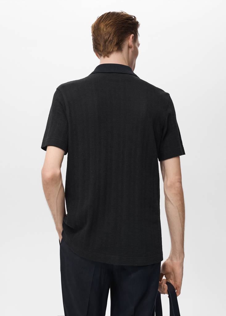 Structured knitted shirt — Black