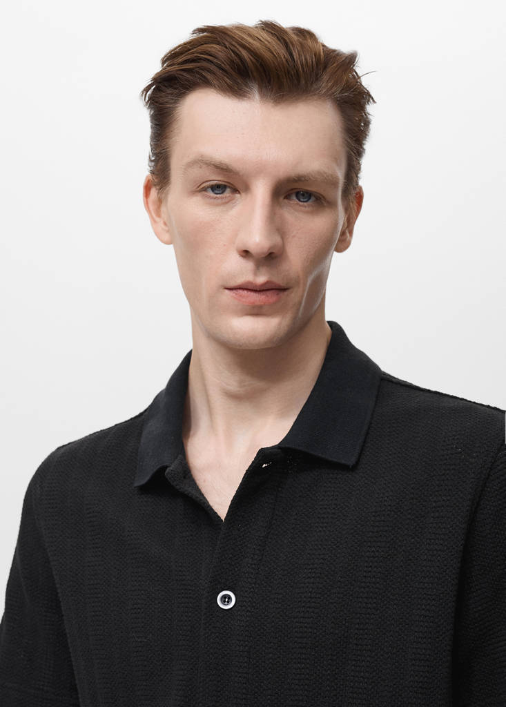 Structured knitted shirt — Black
