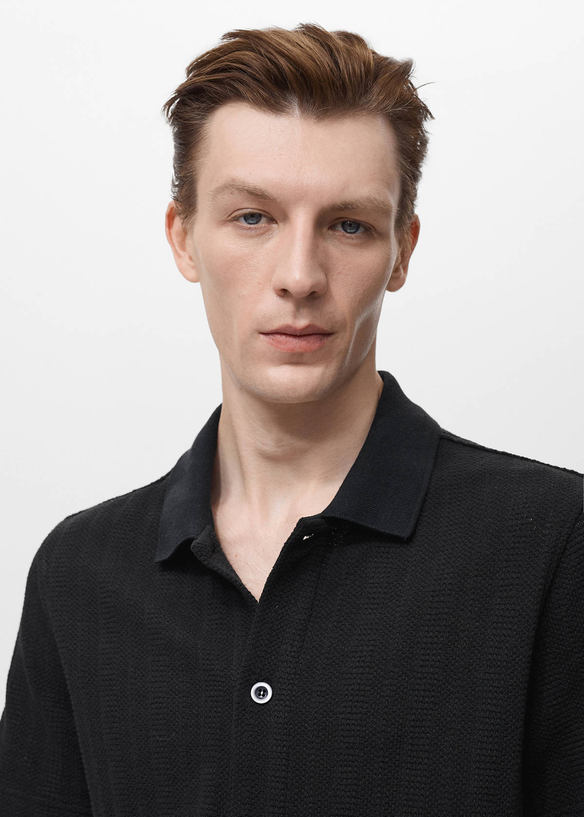 Structured knitted shirt — Black
