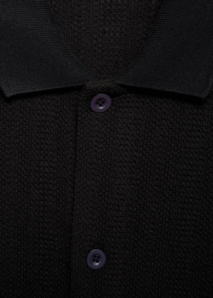 Structured knitted shirt — Black