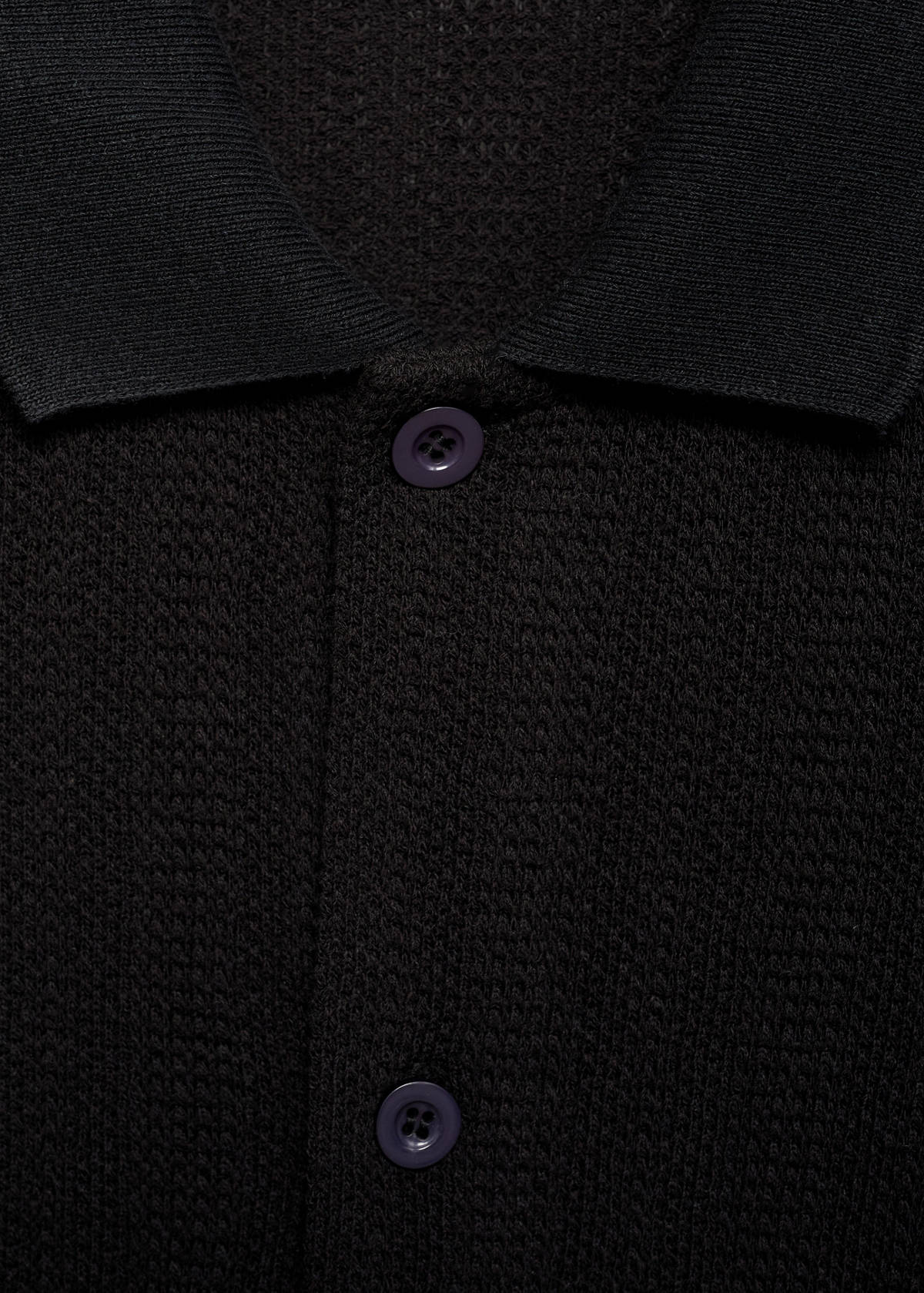 Structured knitted shirt — Black