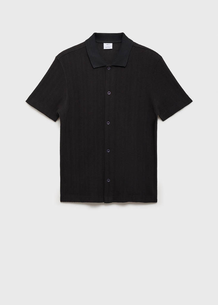 Structured knitted shirt — Black