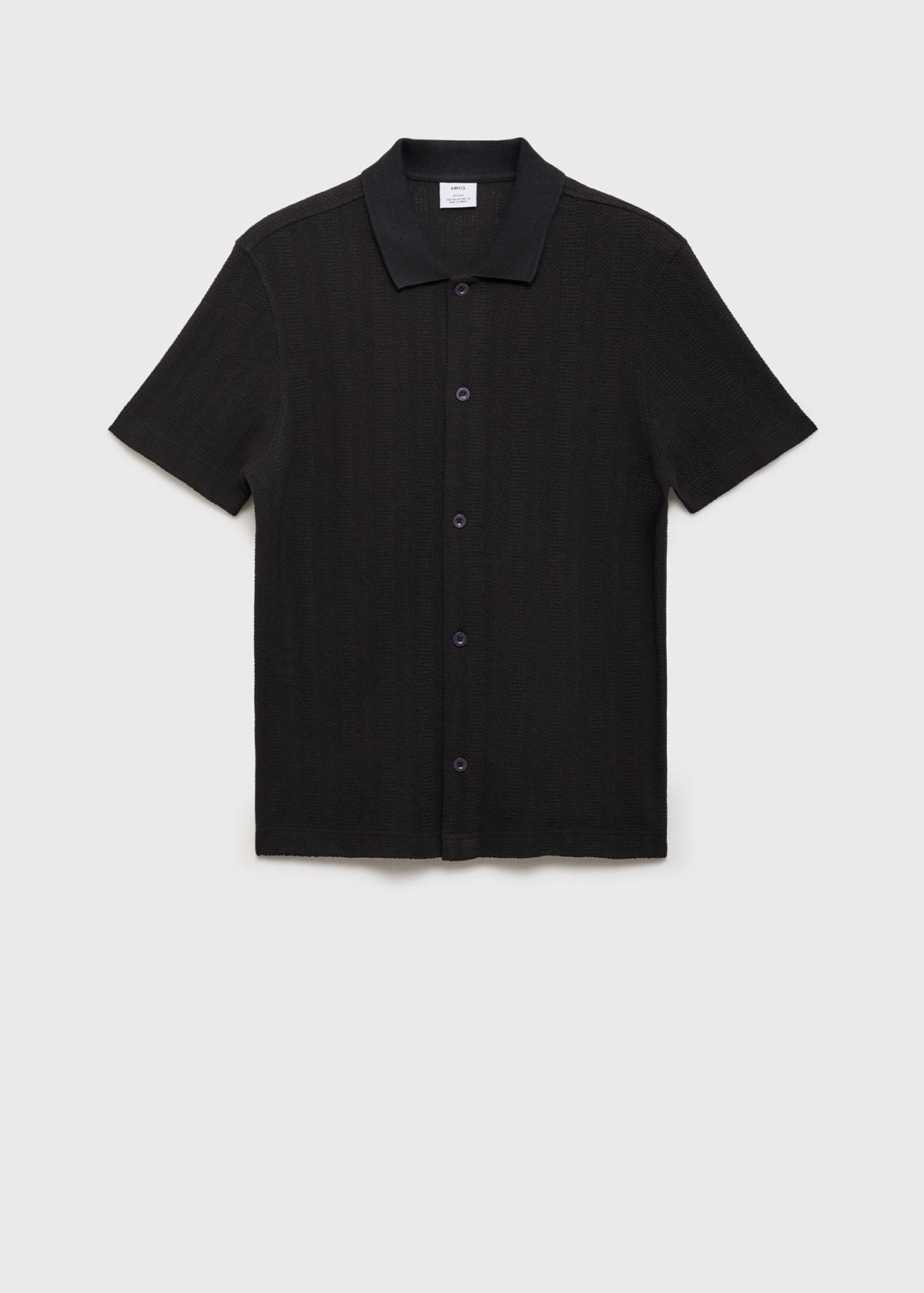 Structured knitted shirt — Black