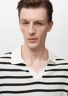 Striped textured knitted polo shirt — Off White 4