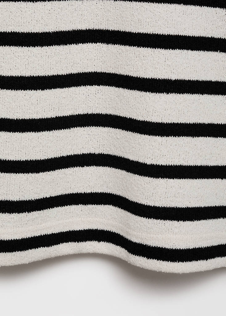 Striped textured knitted polo shirt — Off White