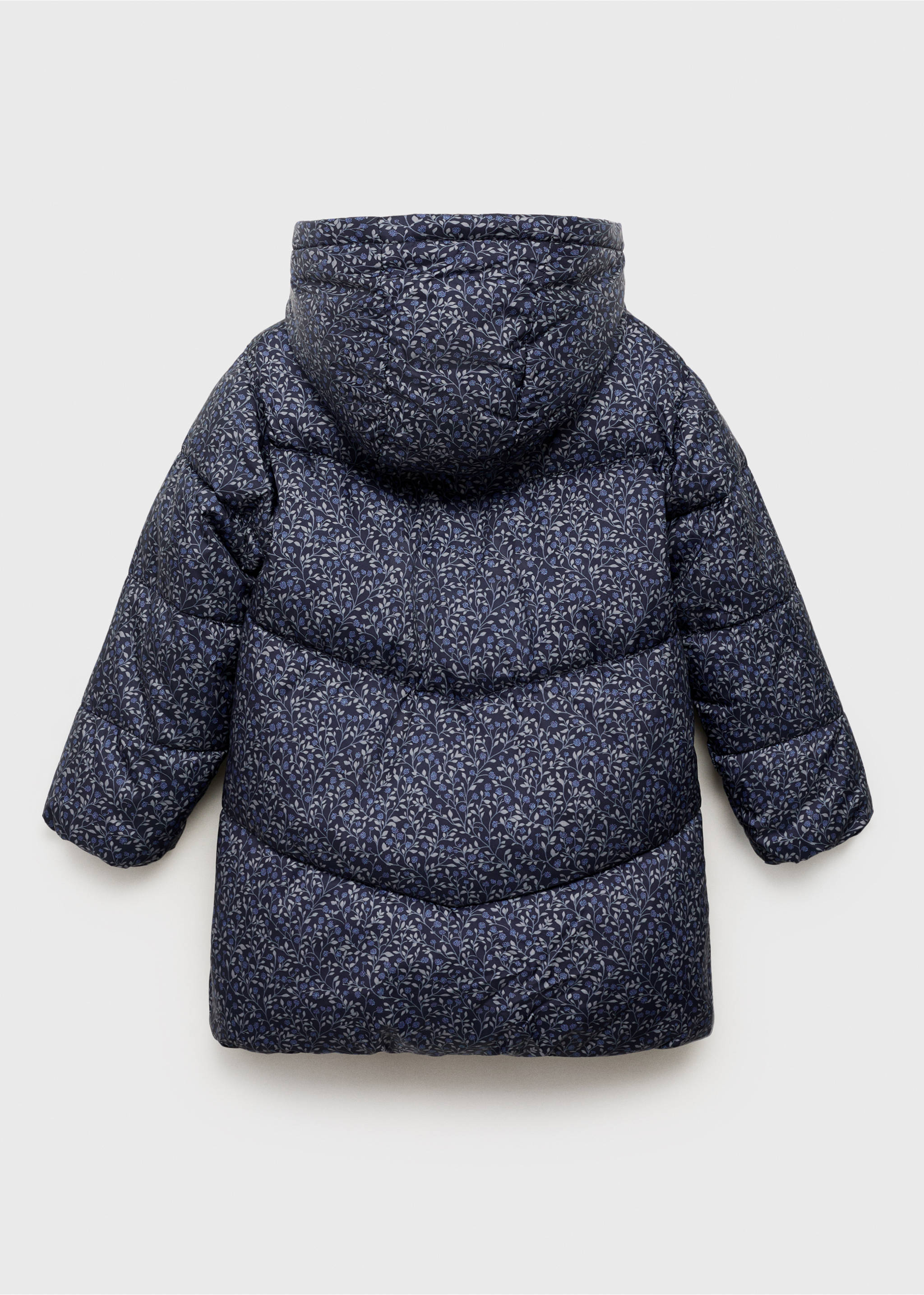 Manteau en imprimé fleuri - Verso de l’article, Bleu nuit. Ref: 17023274-00.