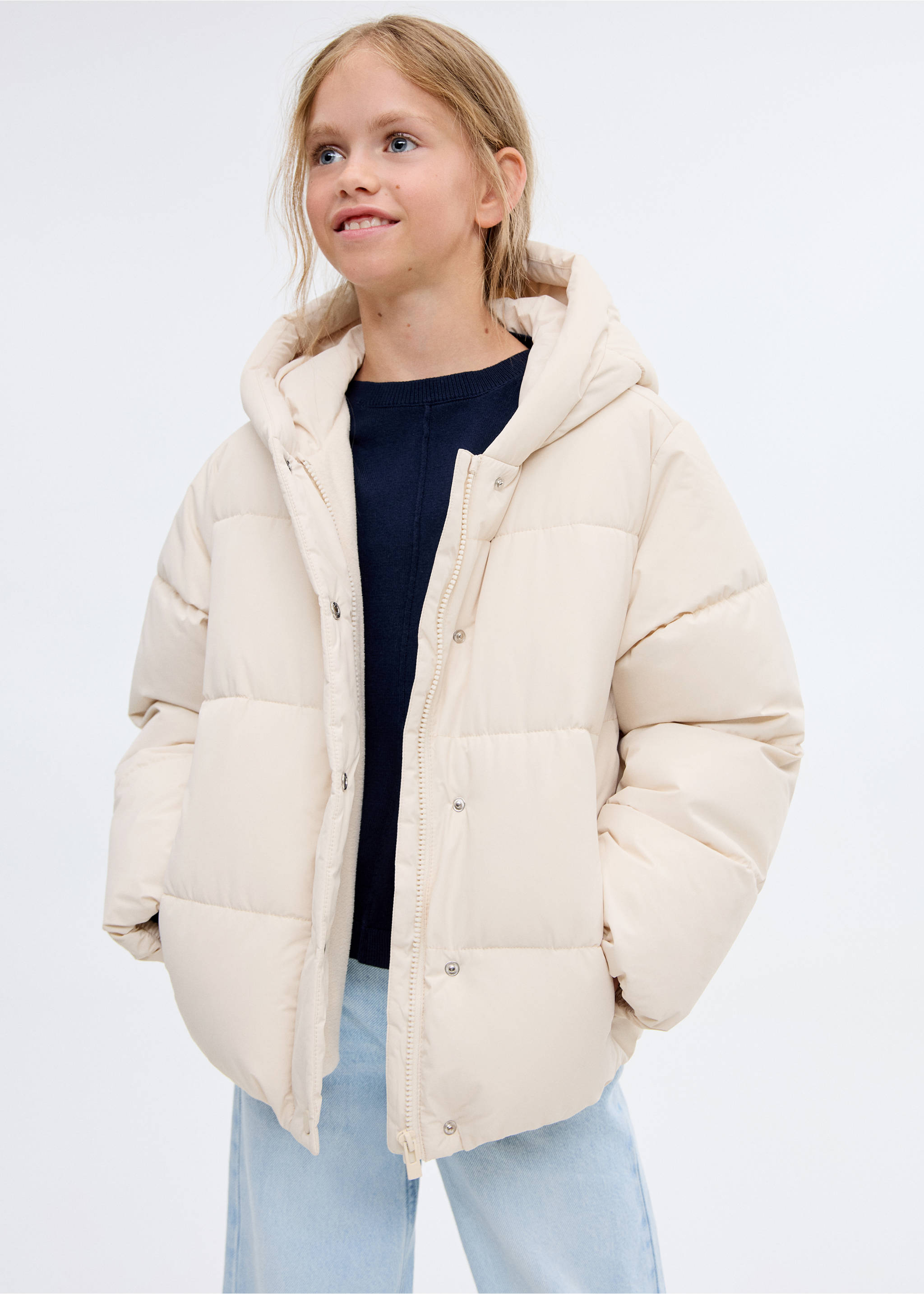 连帽衬里间棉大衣 - null, 米色. Ref: 17023275-00.
