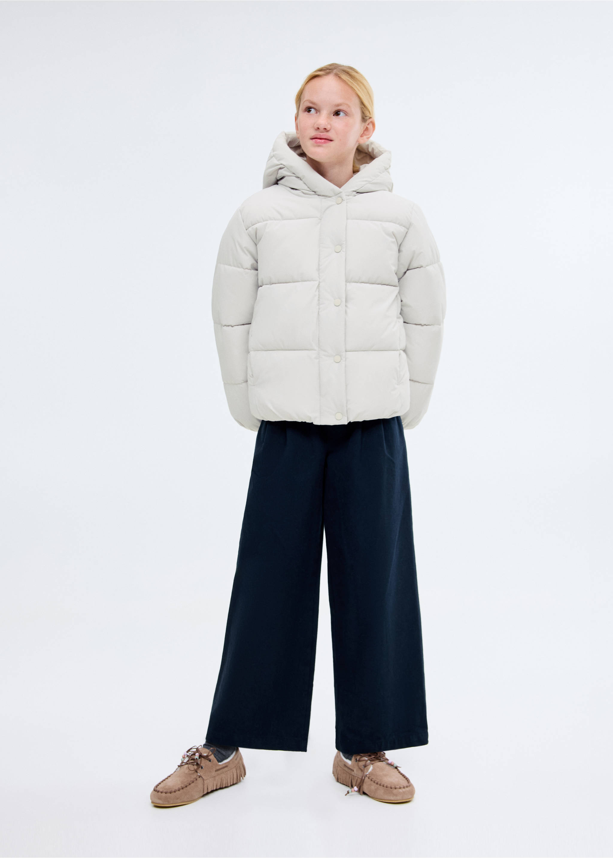 Hooded liner quilted coat - General plane, Grey. Ref: 17023275-00.