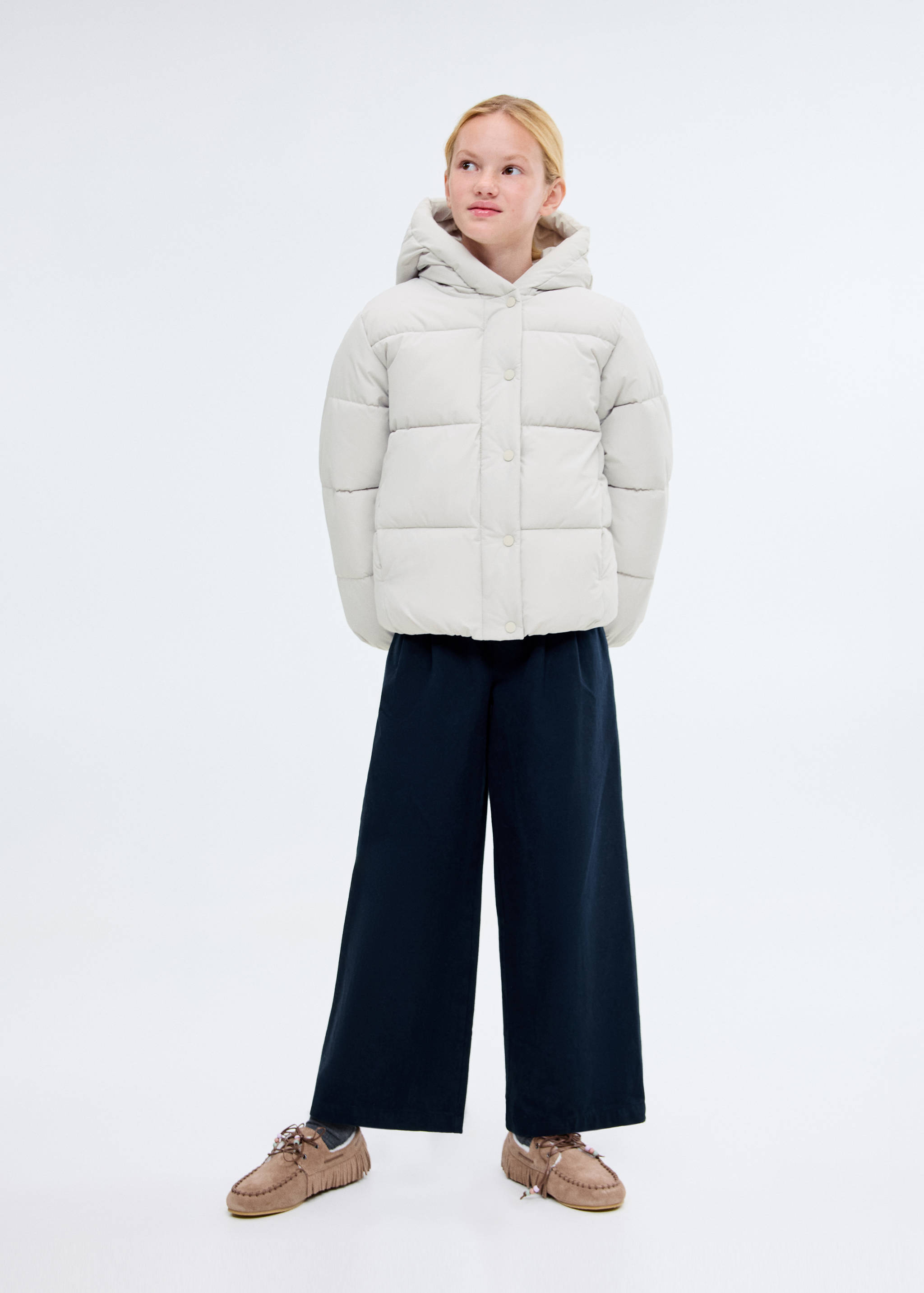 Abrigo capucha forro acolchado - Plano general