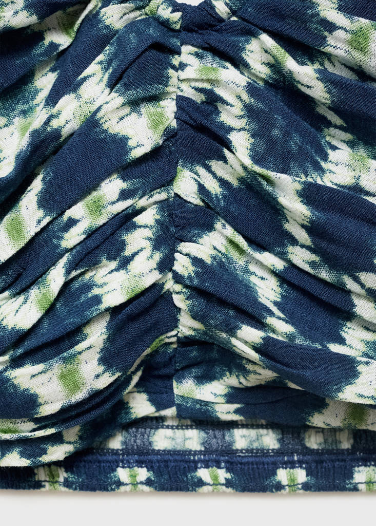 Halter top with ruffled detail — Navy