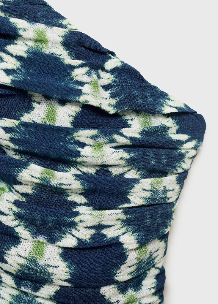 Halter top with ruffled detail — Navy