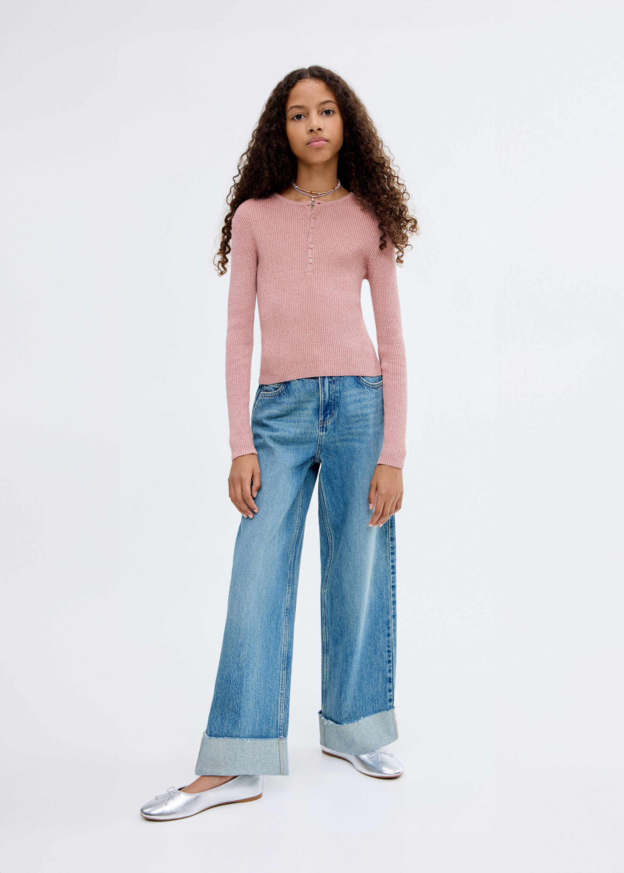 Jersey canalé botones - Plano general