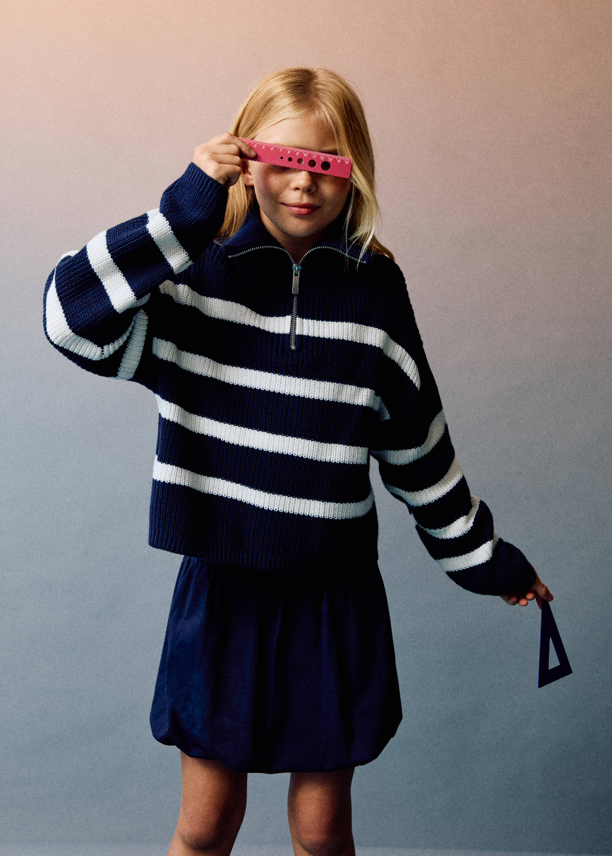 Knitted sweater with perkins neck - Details of the article 7