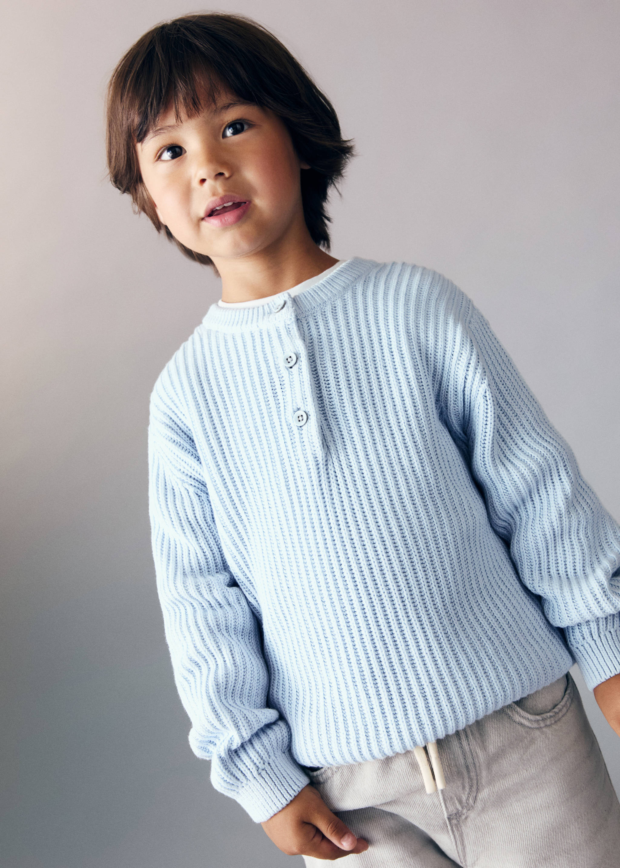 Knitted cotton sweater - Medium plane