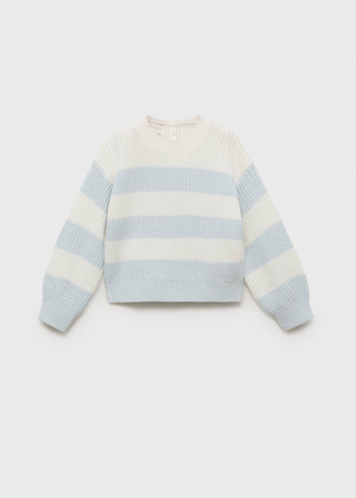 MANGO KIDS - Pull-over en maille à rayures blanc cassé - 18-24 mois - Bébé fille