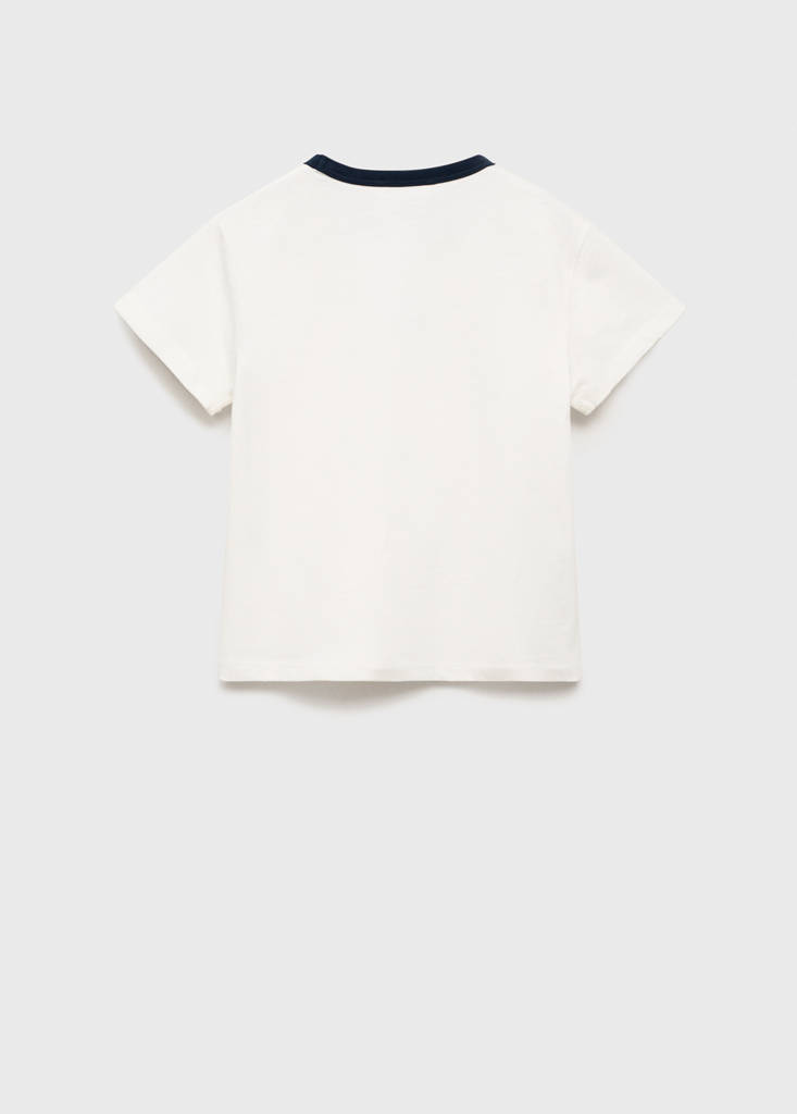 T-shirt with embroidered contrasting collar — Off White