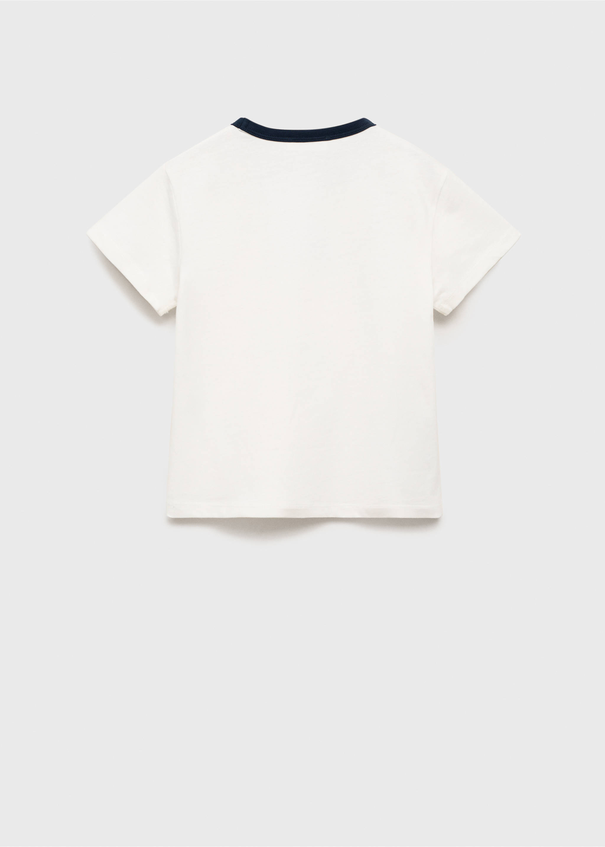 T-shirt with embroidered contrasting collar - Reverse of the article, Off White. Ref: 17023284-00.