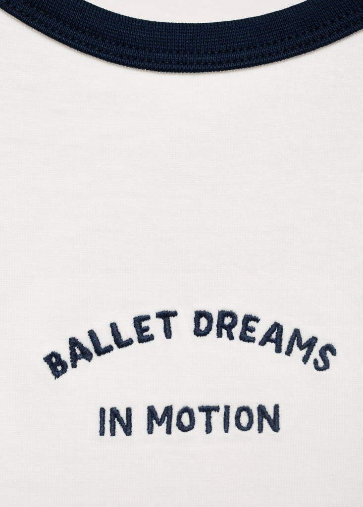 T-shirt with embroidered contrasting collar — Off White