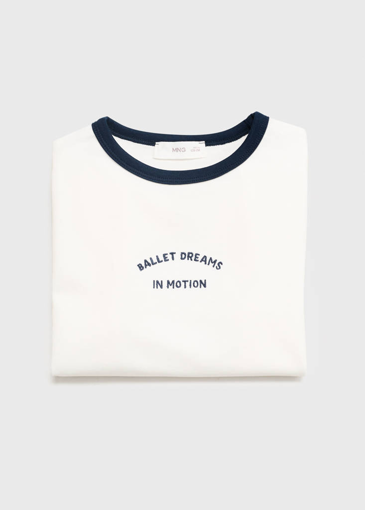 T-shirt with embroidered contrasting collar — Off White
