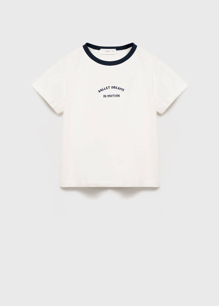 T-shirt with embroidered contrasting collar — Off White
