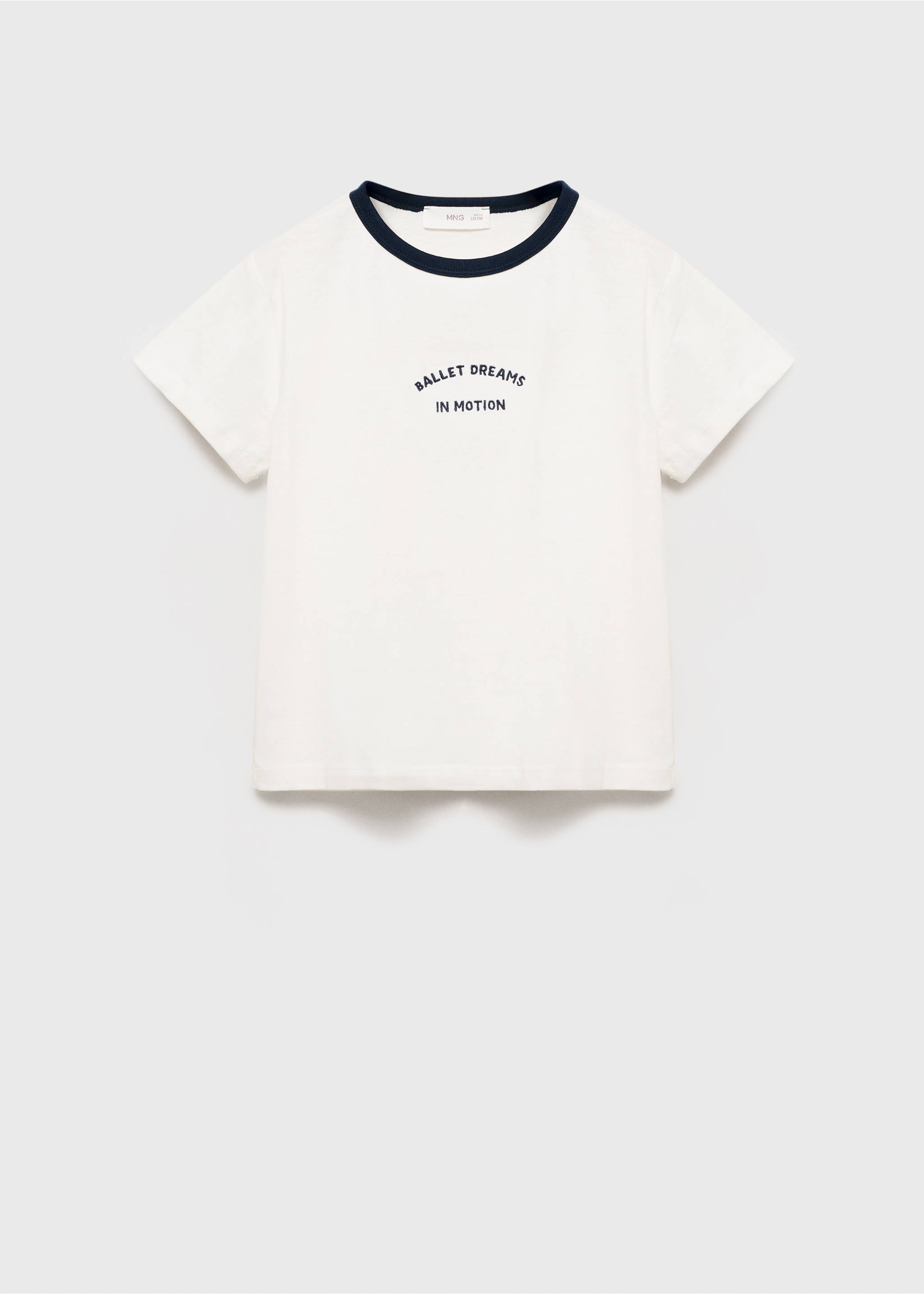 T-shirt with embroidered contrasting collar - Article without model, Off White. Ref: 17023284-00.