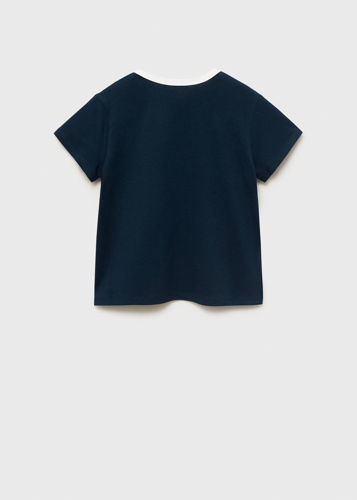 T-shirt with embroidered contrasting collar — Navy