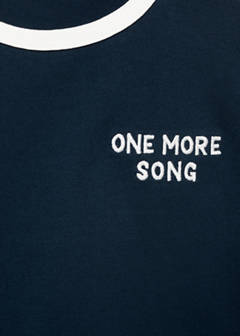 T-shirt with embroidered contrasting collar — Navy 3
