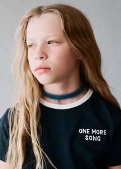 T-shirt with embroidered contrasting collar — Navy 1