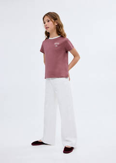 T-shirt with embroidered contrasting collar — Cherry 2
