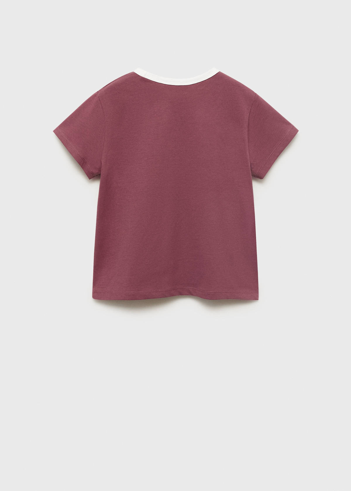 T-shirt with embroidered contrasting collar — Cherry