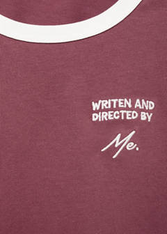 T-shirt with embroidered contrasting collar — Cherry 4