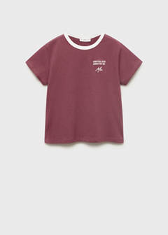 T-shirt with embroidered contrasting collar — Cherry 3