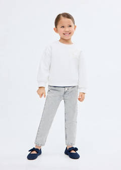 Paper bag jeans with buttons — Denim Grey 1