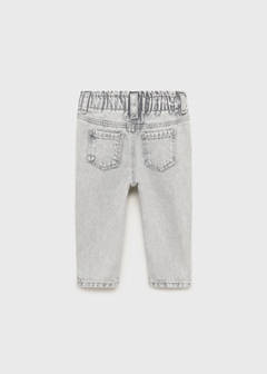 Paper bag jeans with buttons — Denim Grey 4