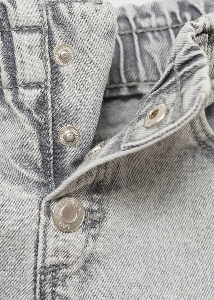 Paper bag jeans with buttons — Denim Grey