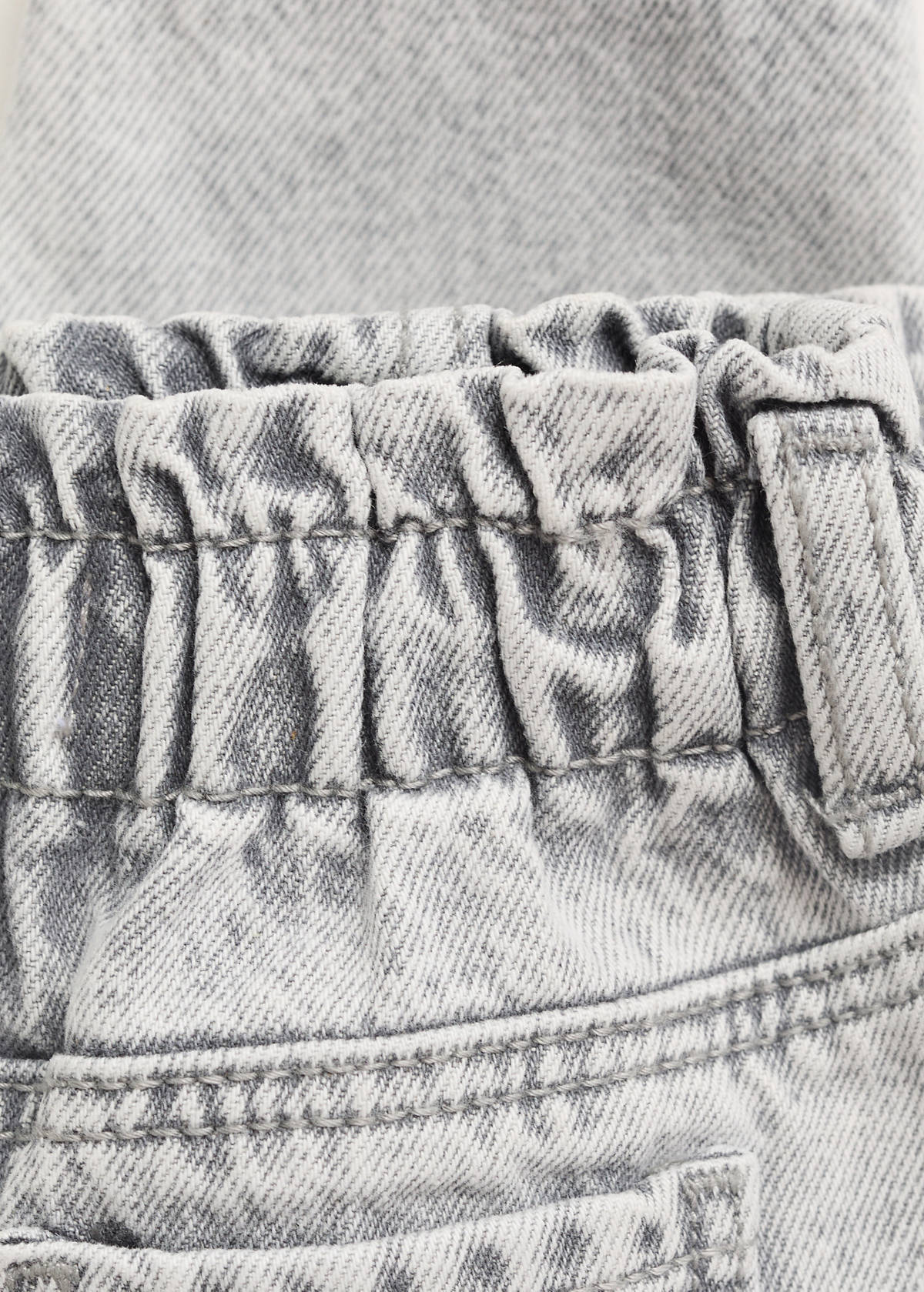 Paper bag jeans with buttons — Denim Grey