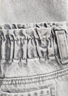 Paper bag jeans with buttons — Denim Grey 5